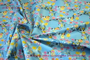 Детская ткань для постельного белья
 хлопок сатин одуванчики голубой